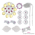 Bunadsølvpakke Aust-Agder med krystall og Fjellrosa, sølv/forgylt