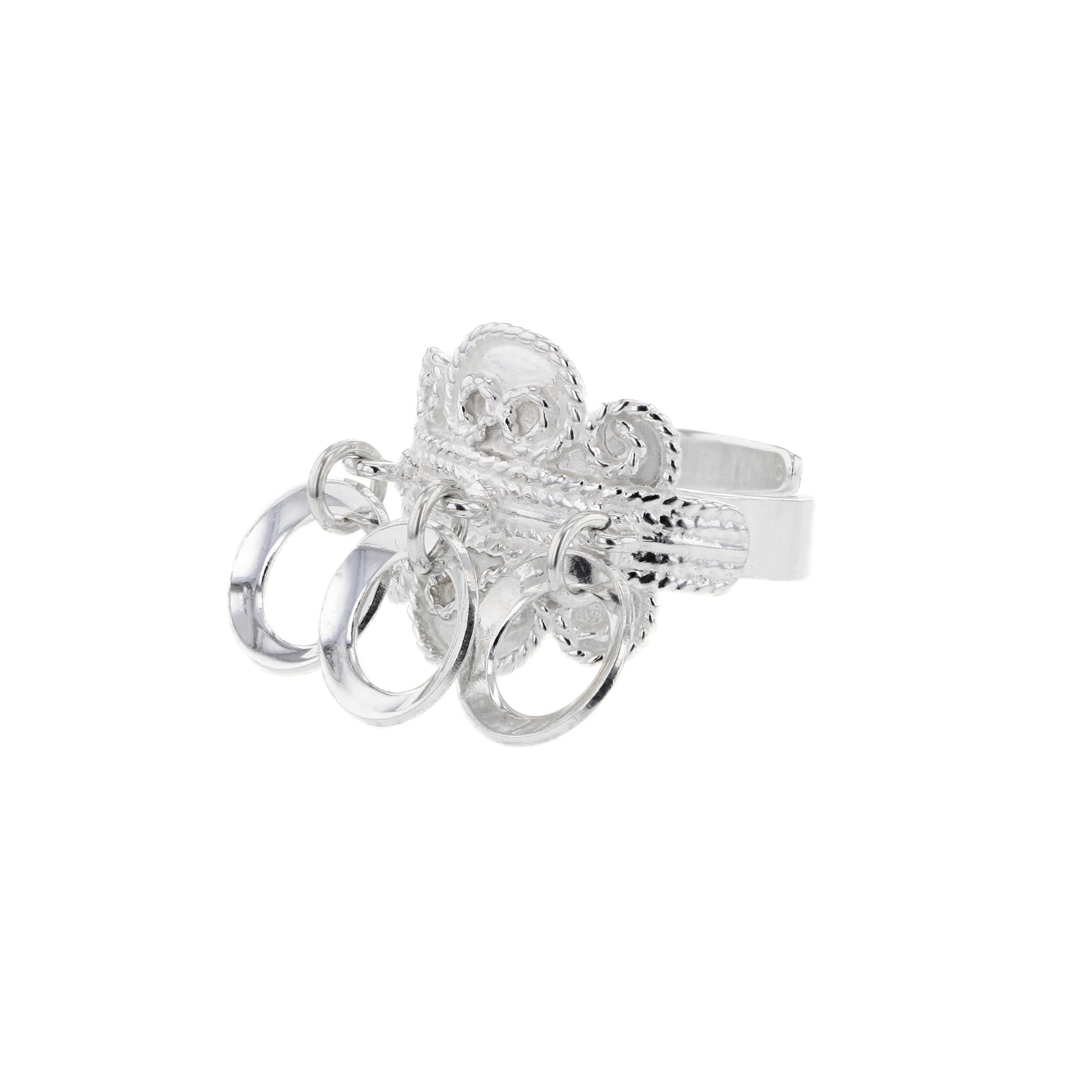 Ring, Filigran, Sølv,  m/ ringlauv, Regulerbar skinne
