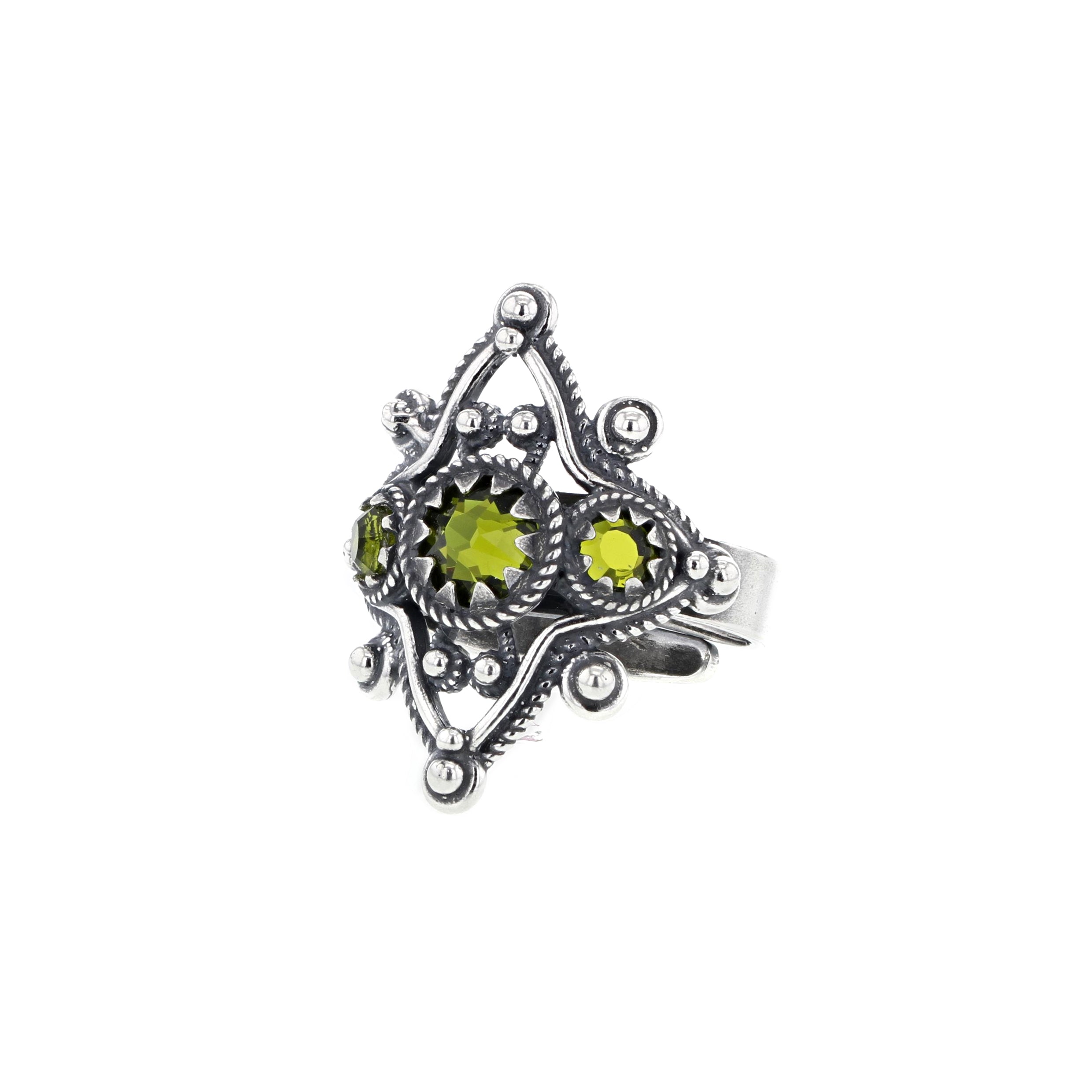 Stjerne ring med krystall, oksidert