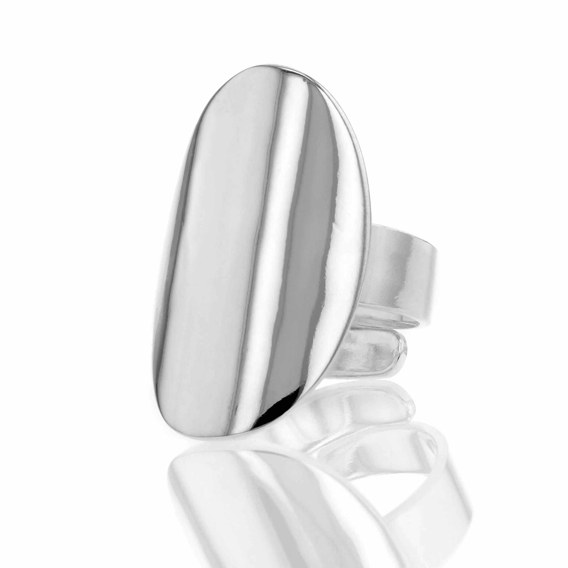 Oval ring, sølv