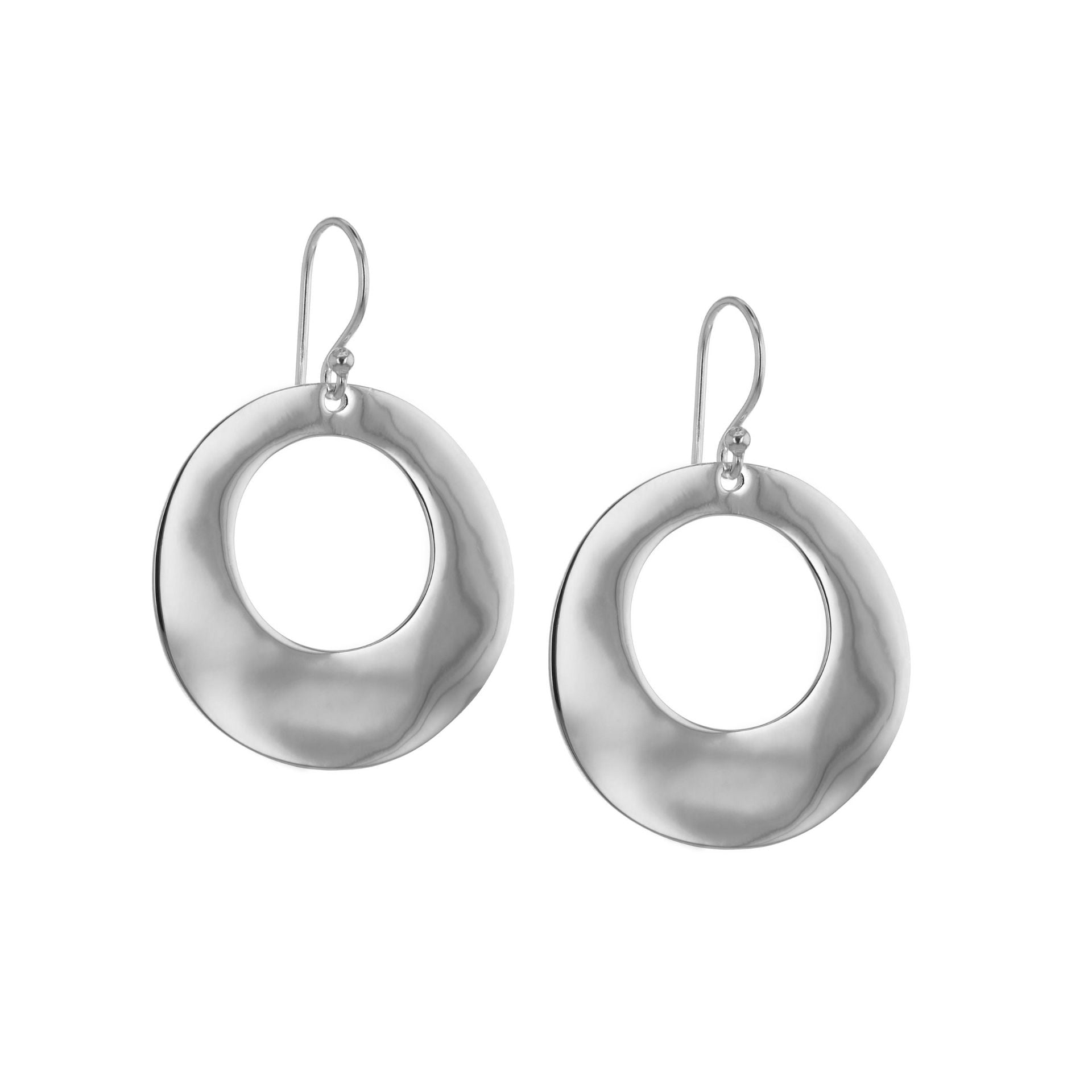 Bølge ørepynt med krok, sølv