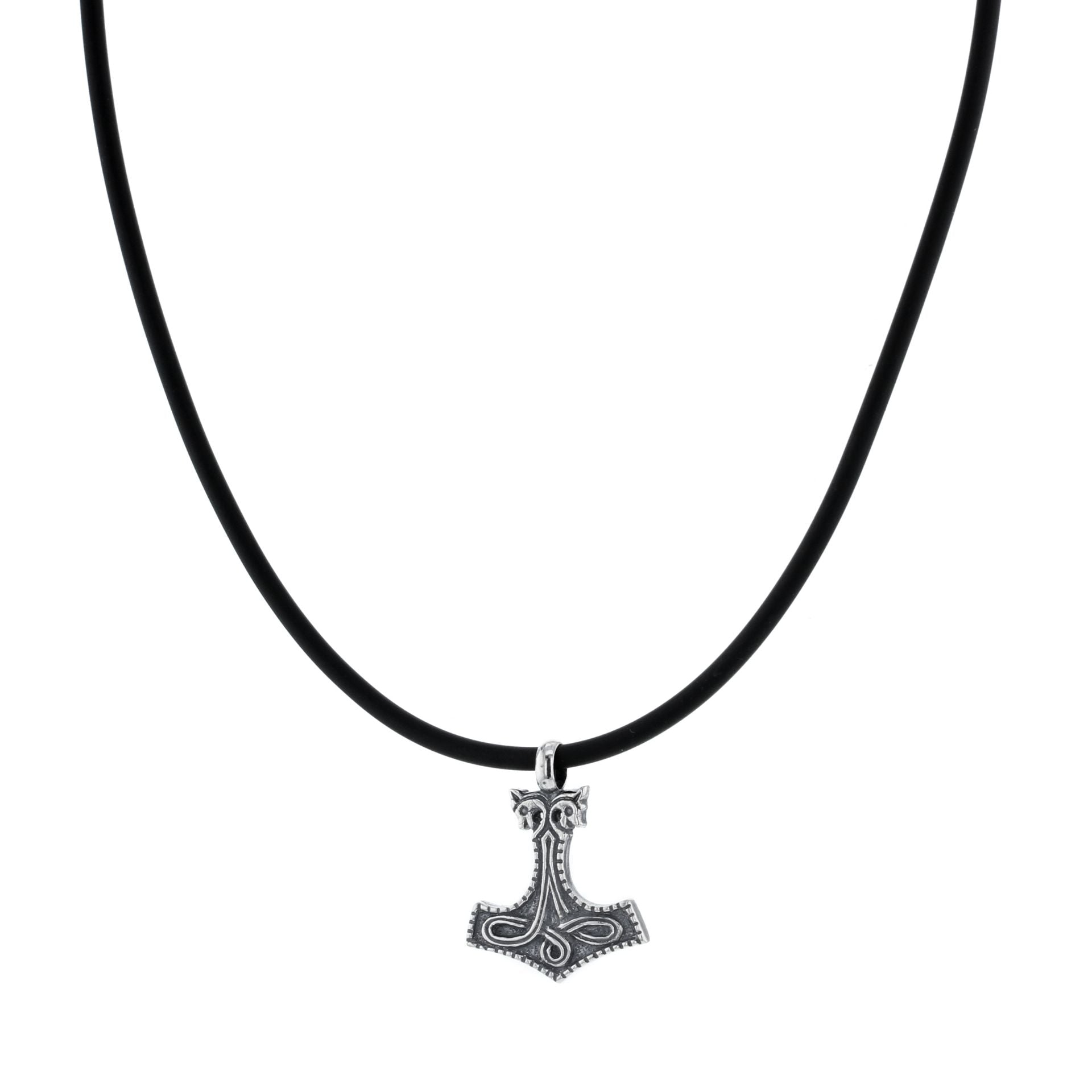 Torshammer liten m/gummisnor, oksidert