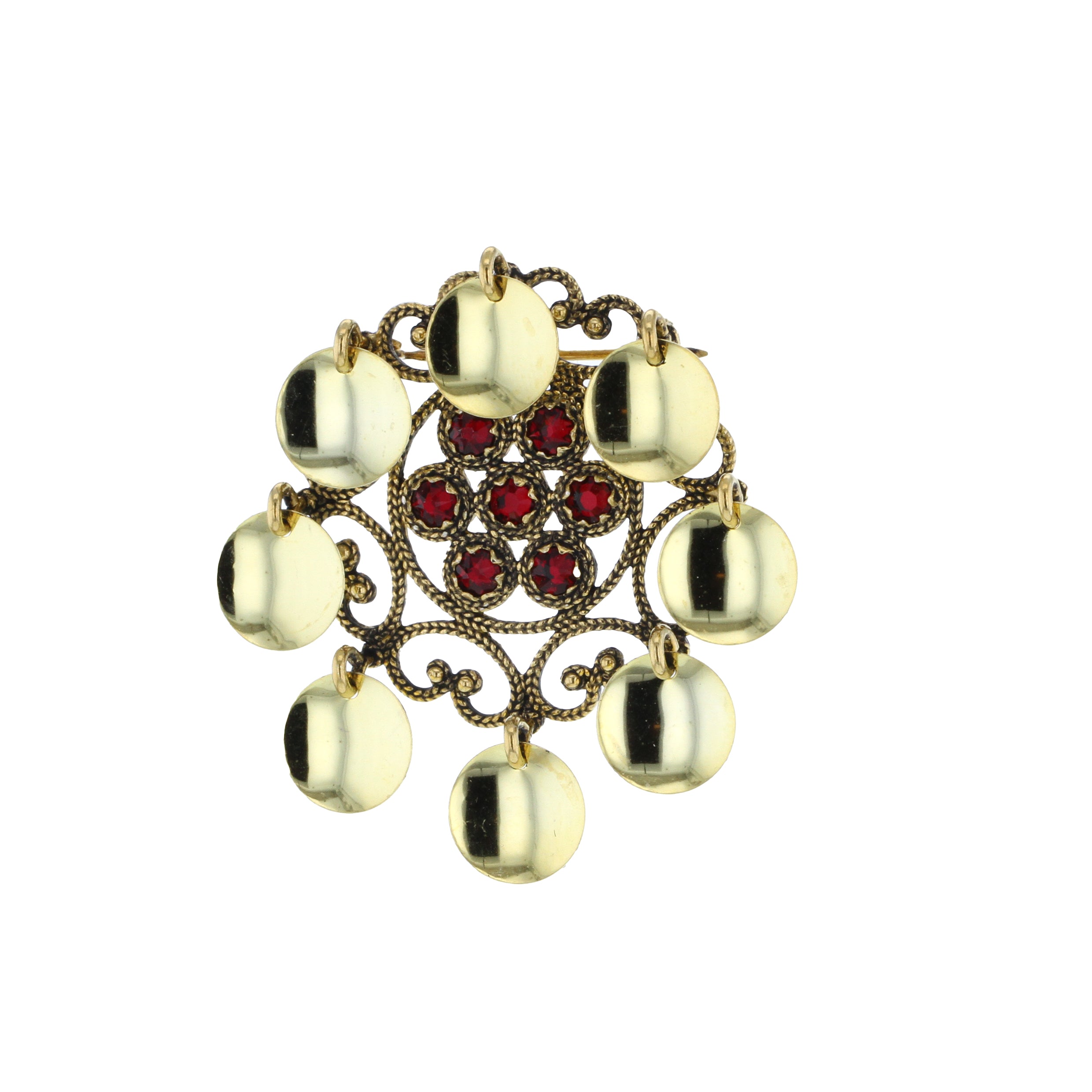 Sølje med lauv og krystall, antikkforgylt/forgylt