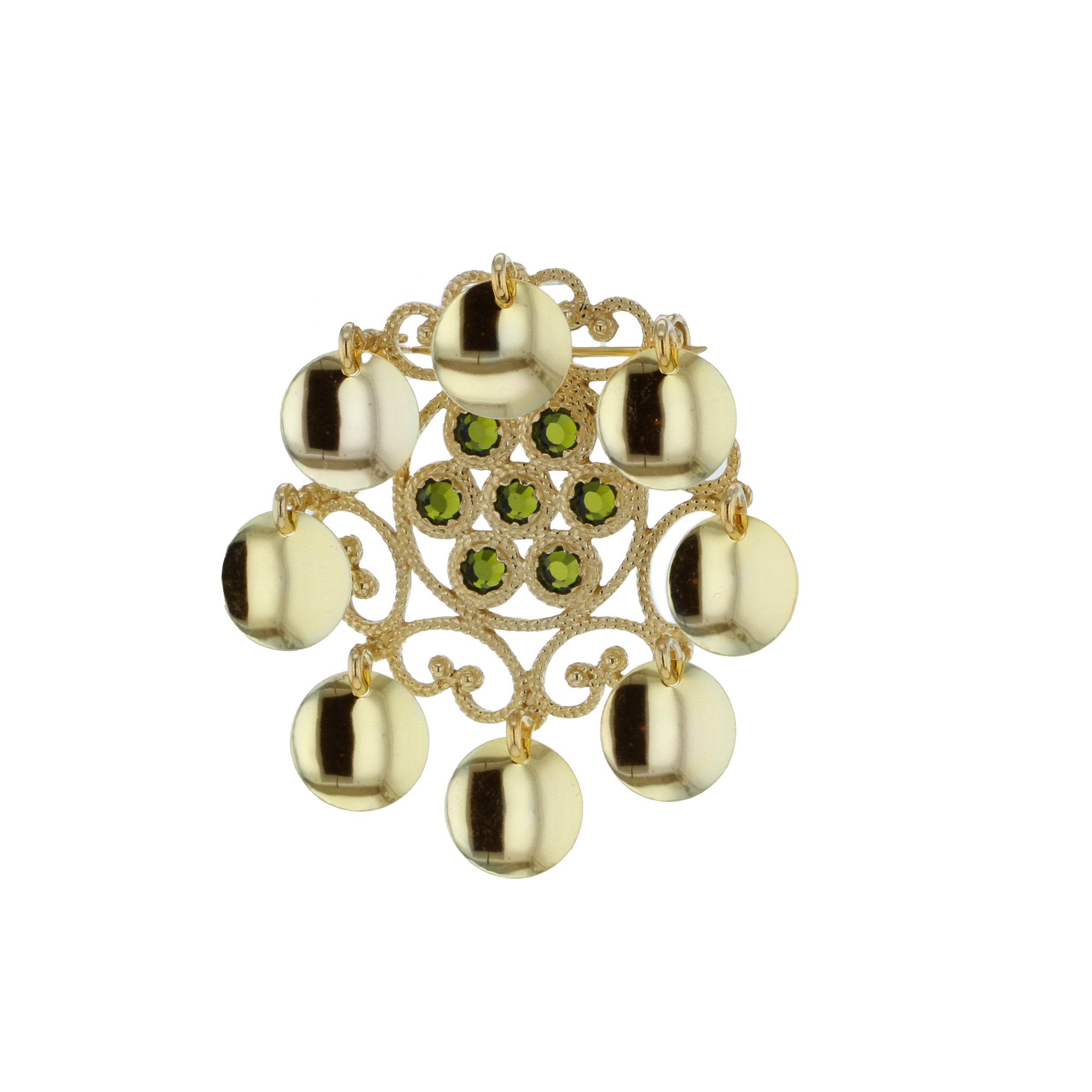 Sølje med lauv og krystall, forgylt sølv