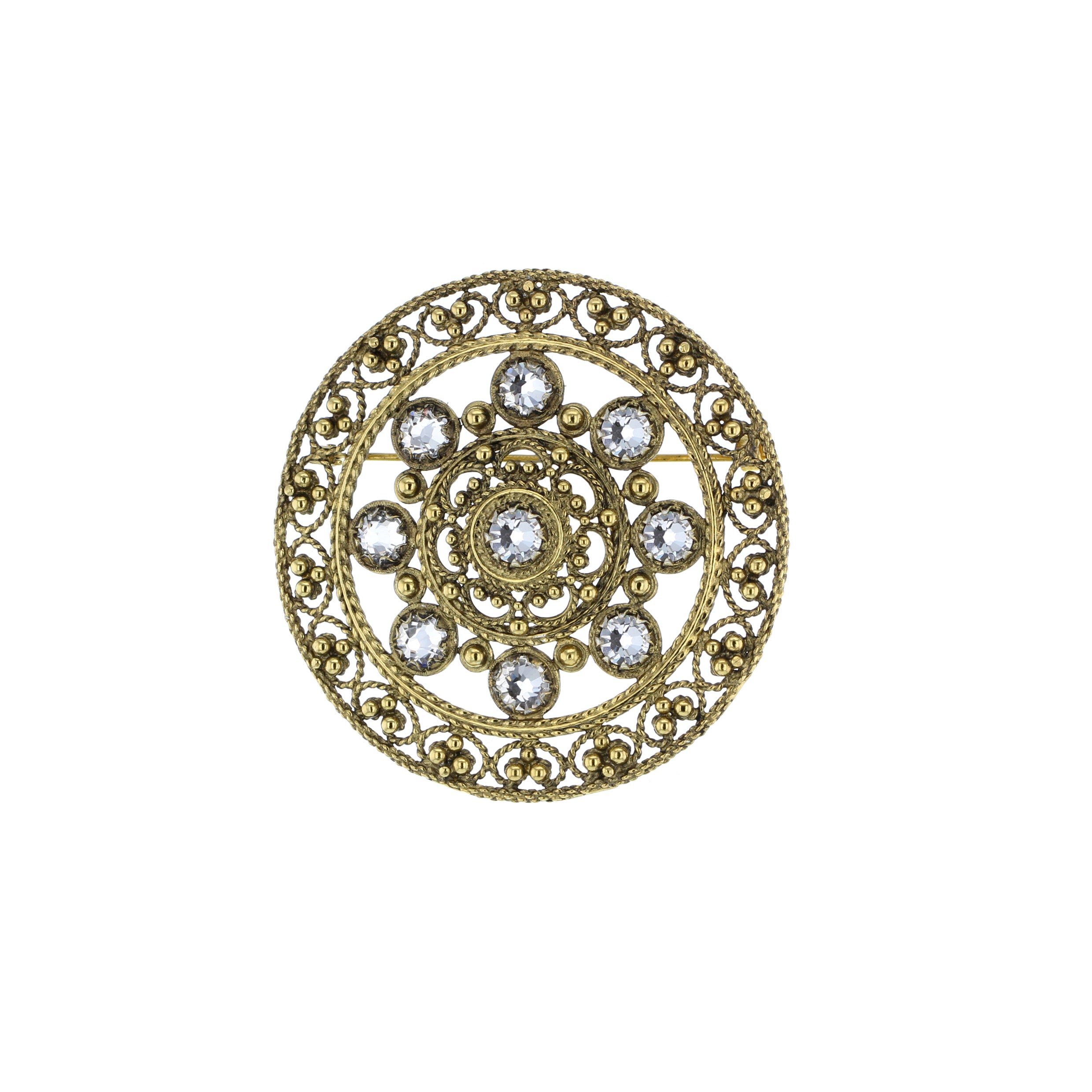 Nål med krystall, antikkforgylt