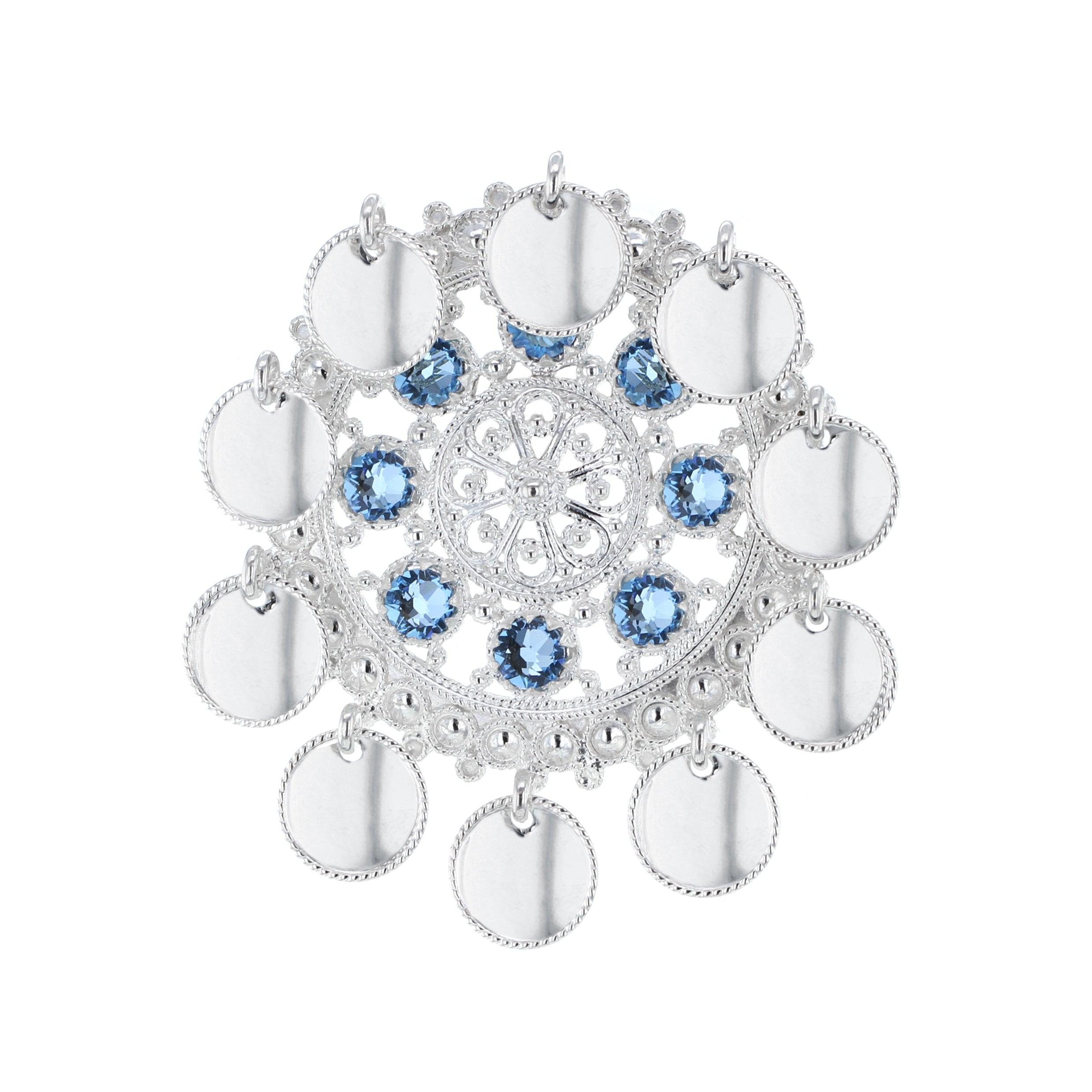 Sølje med lauv og krystall, sølv