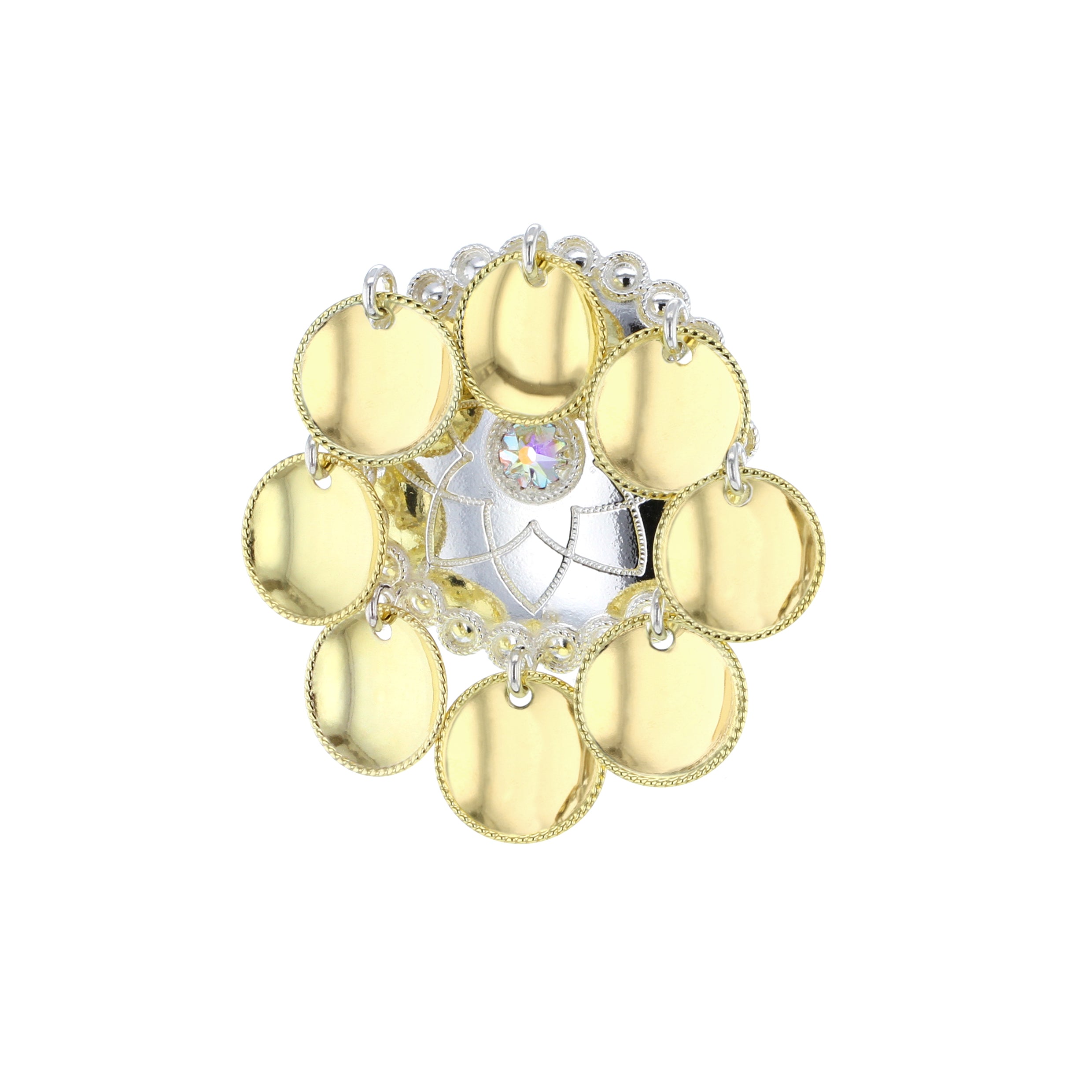 Sølje med lauv og krystall, sølv/forgylt