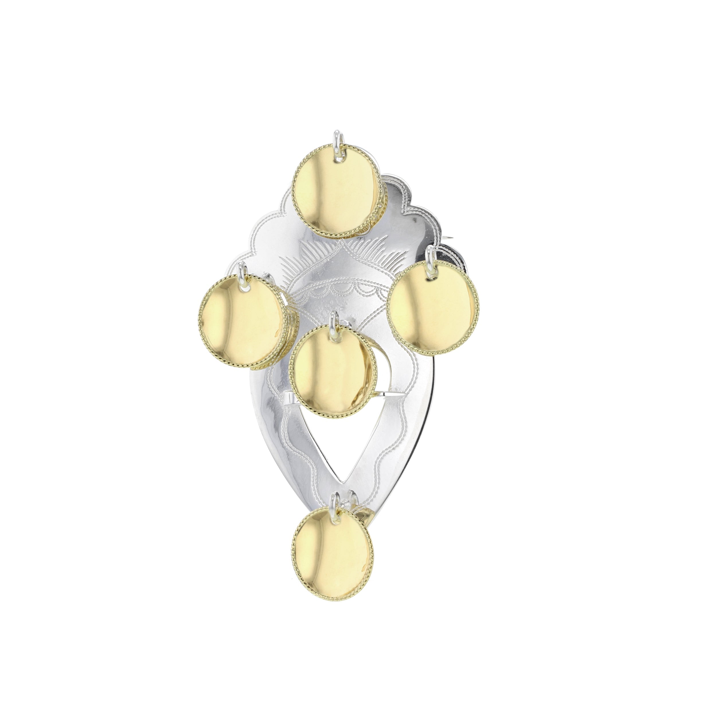 Gravert hjartesølje stor