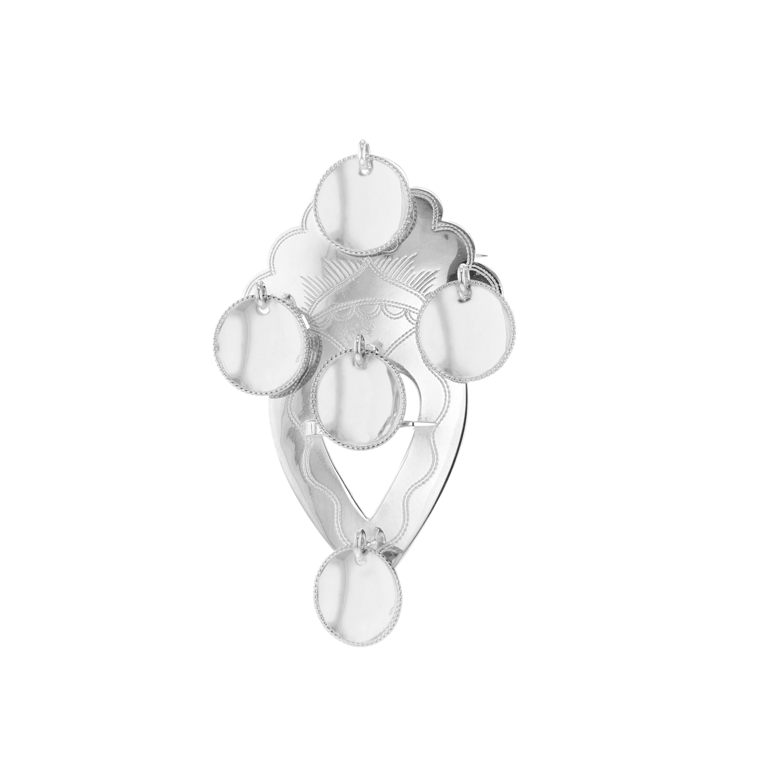 Gravert hjartesølje stor