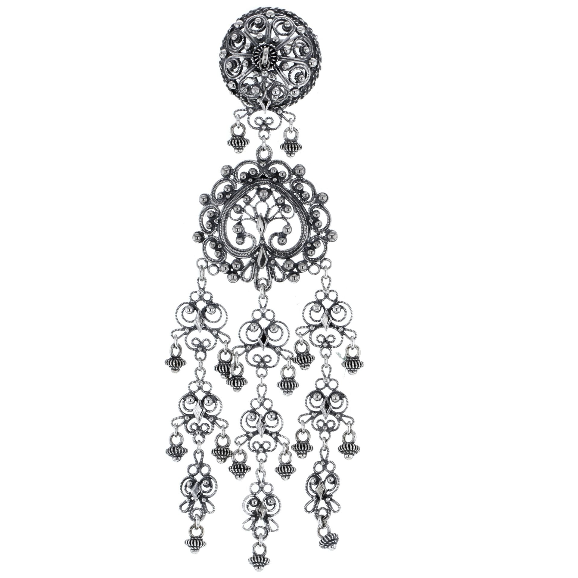 Knappsølje med heng og krusar, oksidert