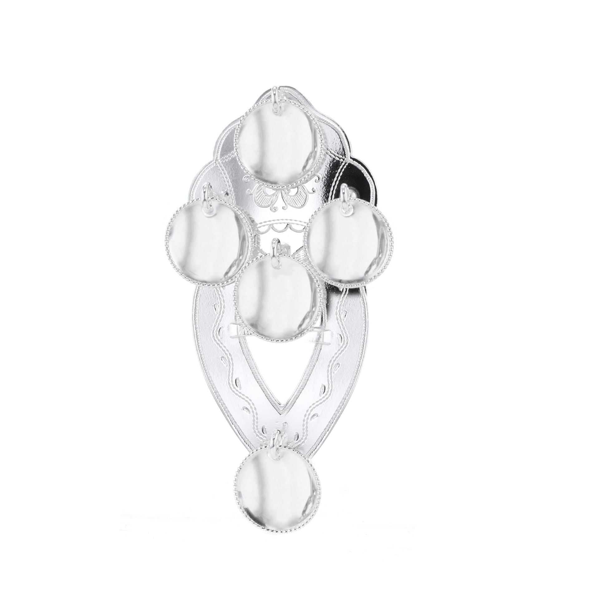 Gravert hjartesølje med lauv og nål, sølv