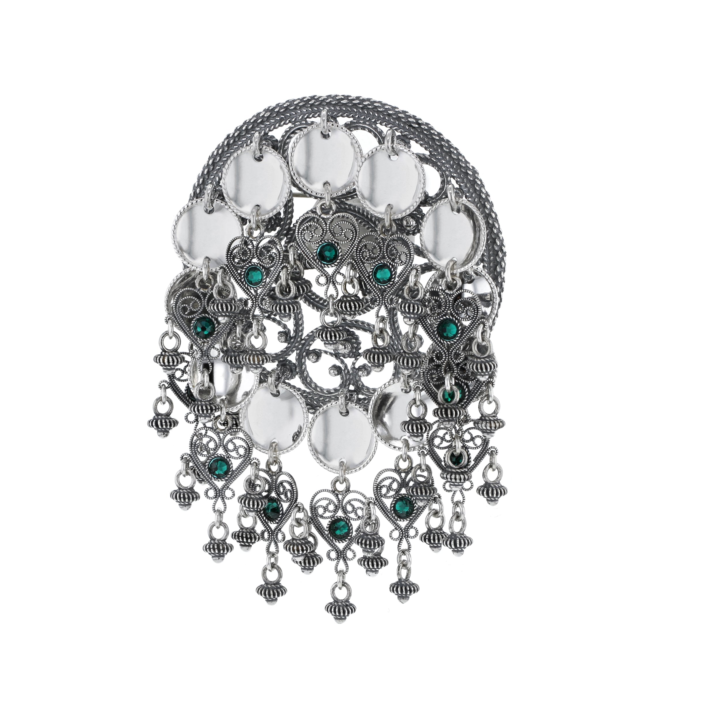 Rosesølje med krystall og krusar, oksidert