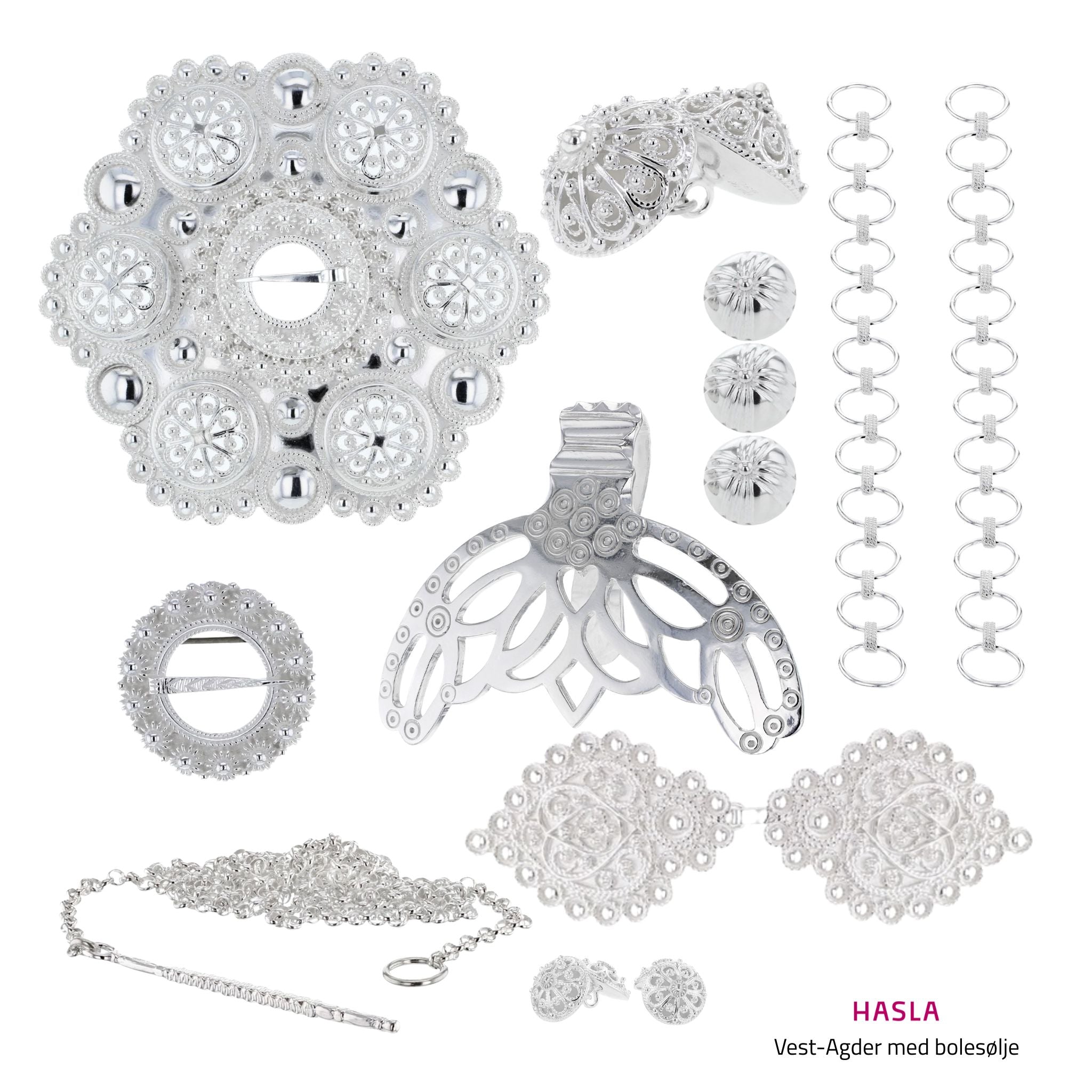 Bunadsølvpakke Vest-Agder med bolesølje